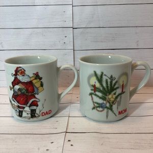 Bogo Mugs! Mom and Dad Vintage Christmas Mugs
